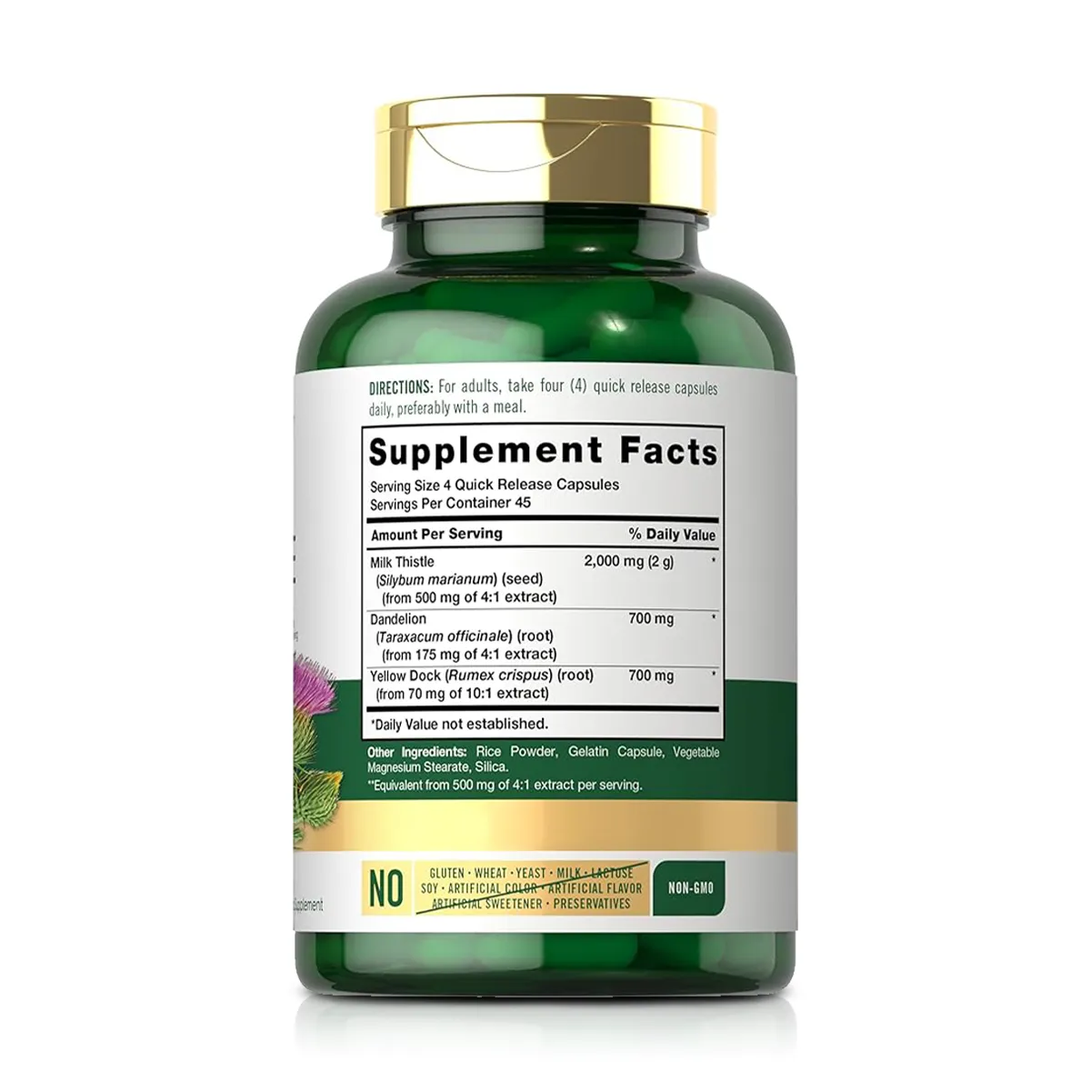 Milk Thistle 2000mg (180 Cápsulas) - Carlyle